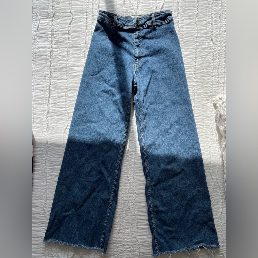 Zara high rise marine straight jeans